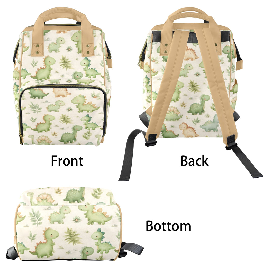 Tan Dinosaur Friends Diaper Bag