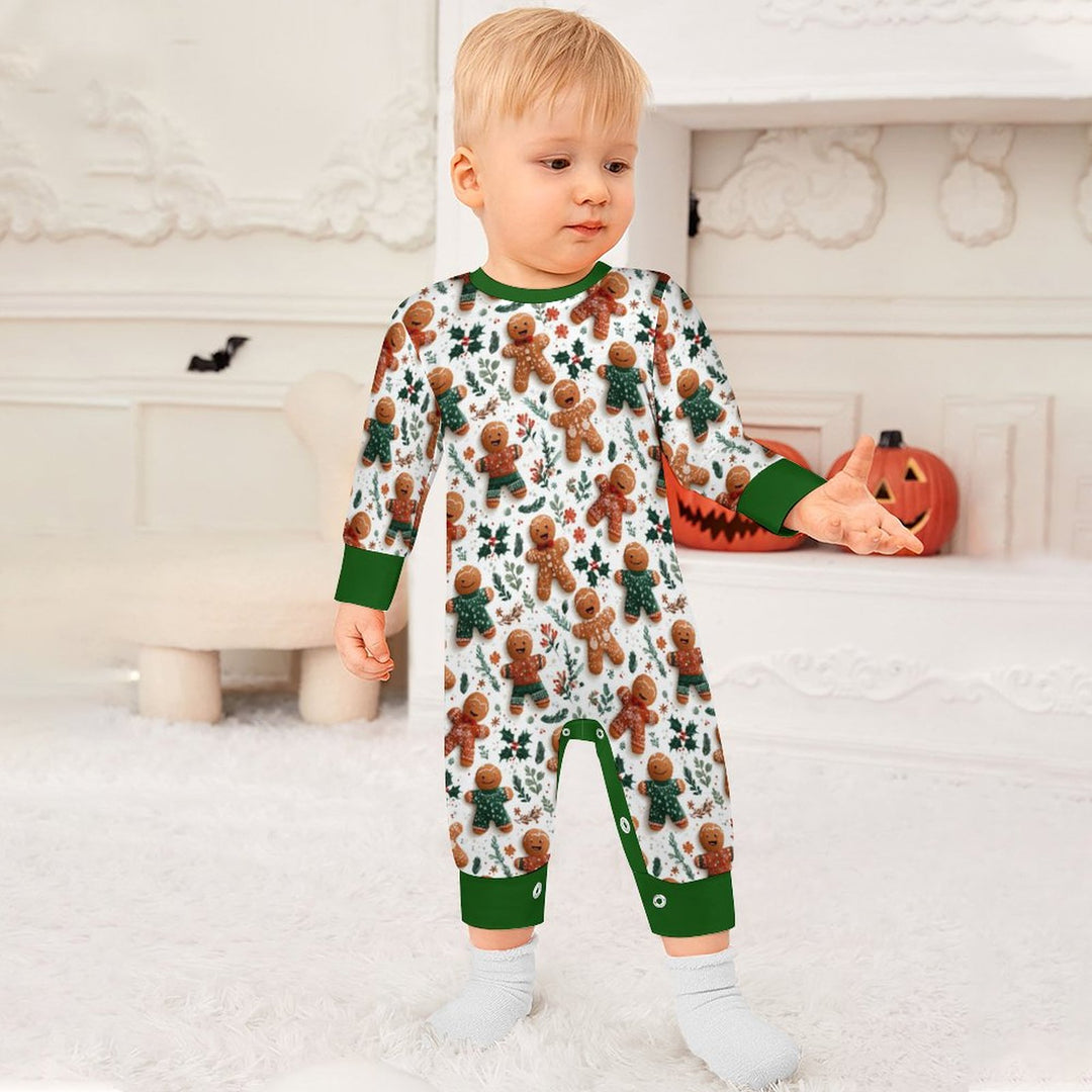Gingerbread Long Sleeve Baby Romper