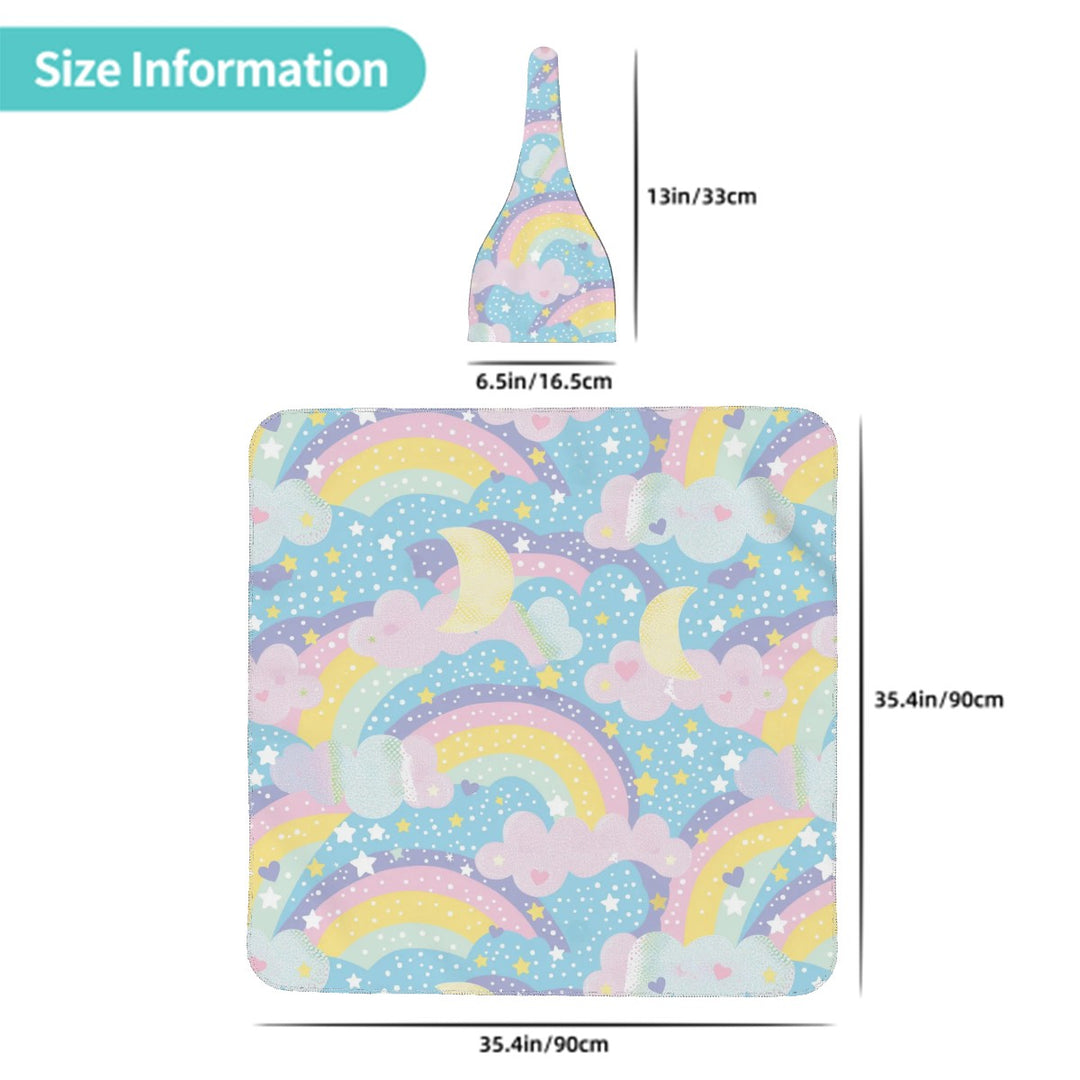 Whimsical Baby Swaddle Blanket & Beanie Hat Set