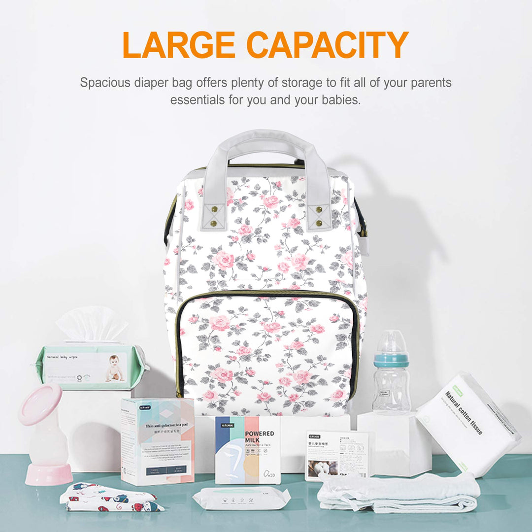 Roses and Lace Diaper Bag Backpack