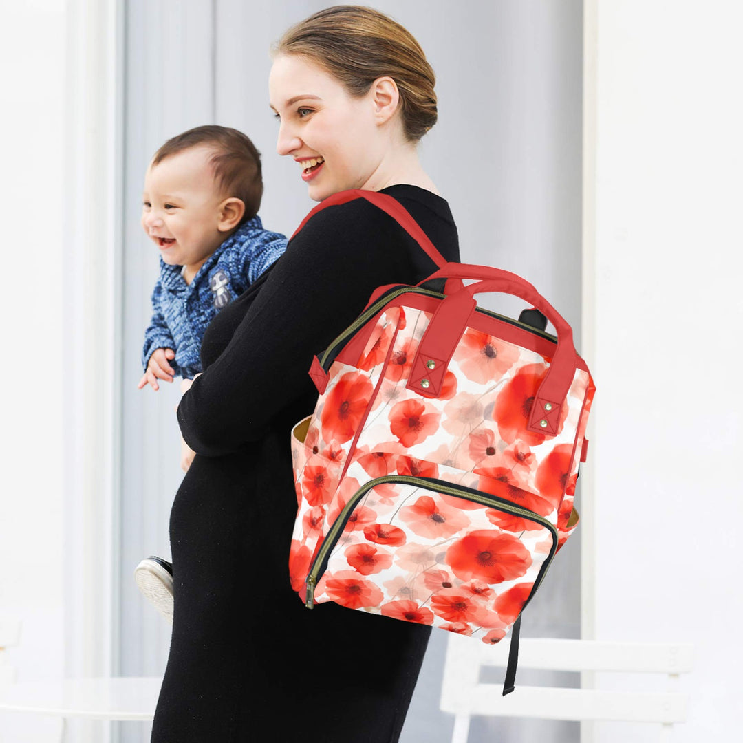 Poppy Flower Diaper Bag