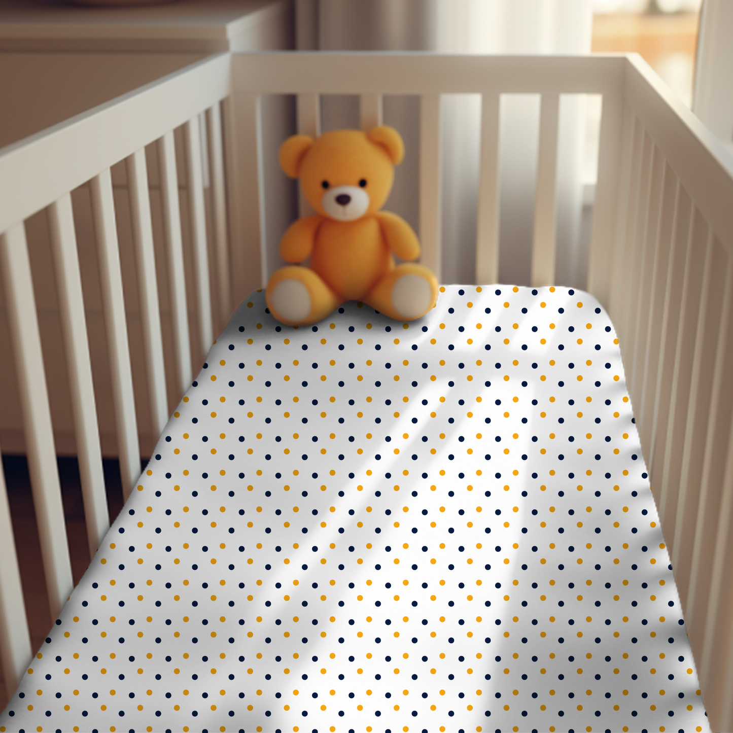 Polka Dot Fitted Crib Sheet