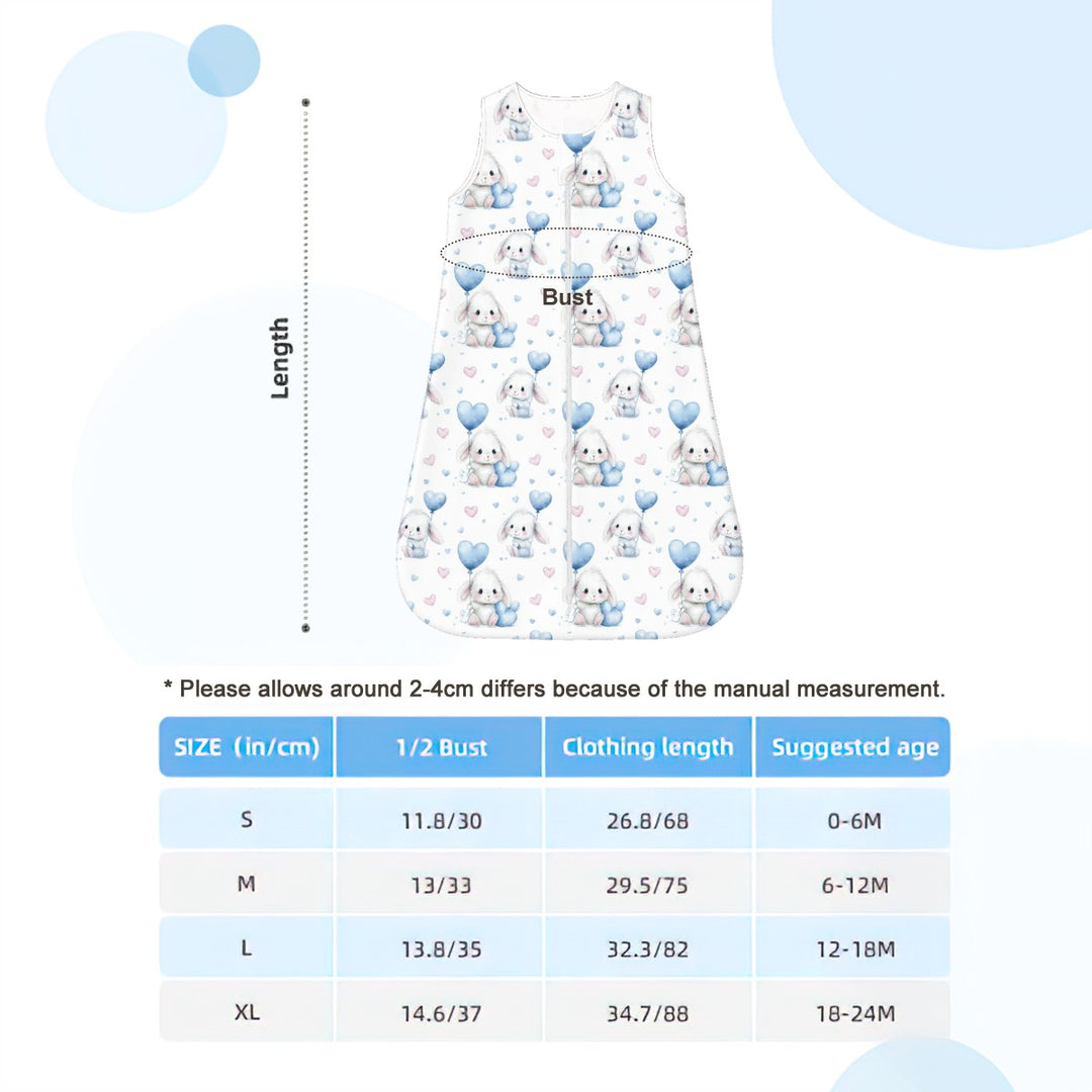Rabbit and Balloons Sleeveless Baby Sleep Sack