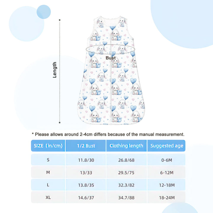Rabbit and Balloons Sleeveless Baby Sleep Sack
