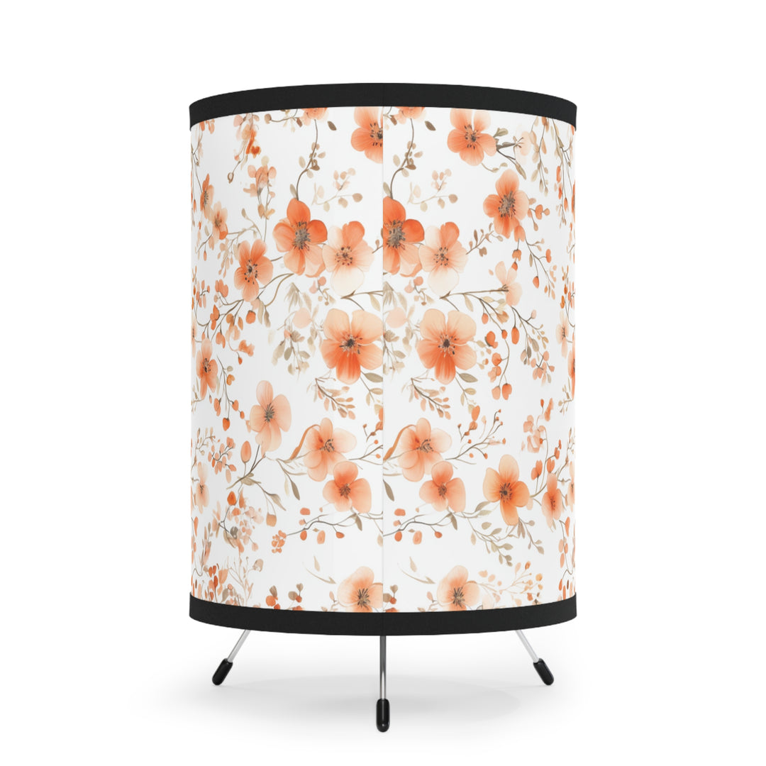 Peach Floral Tripod Lamp