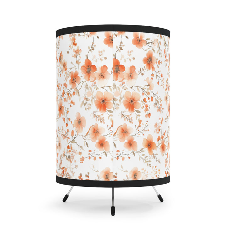 Peach Floral Tripod Lamp