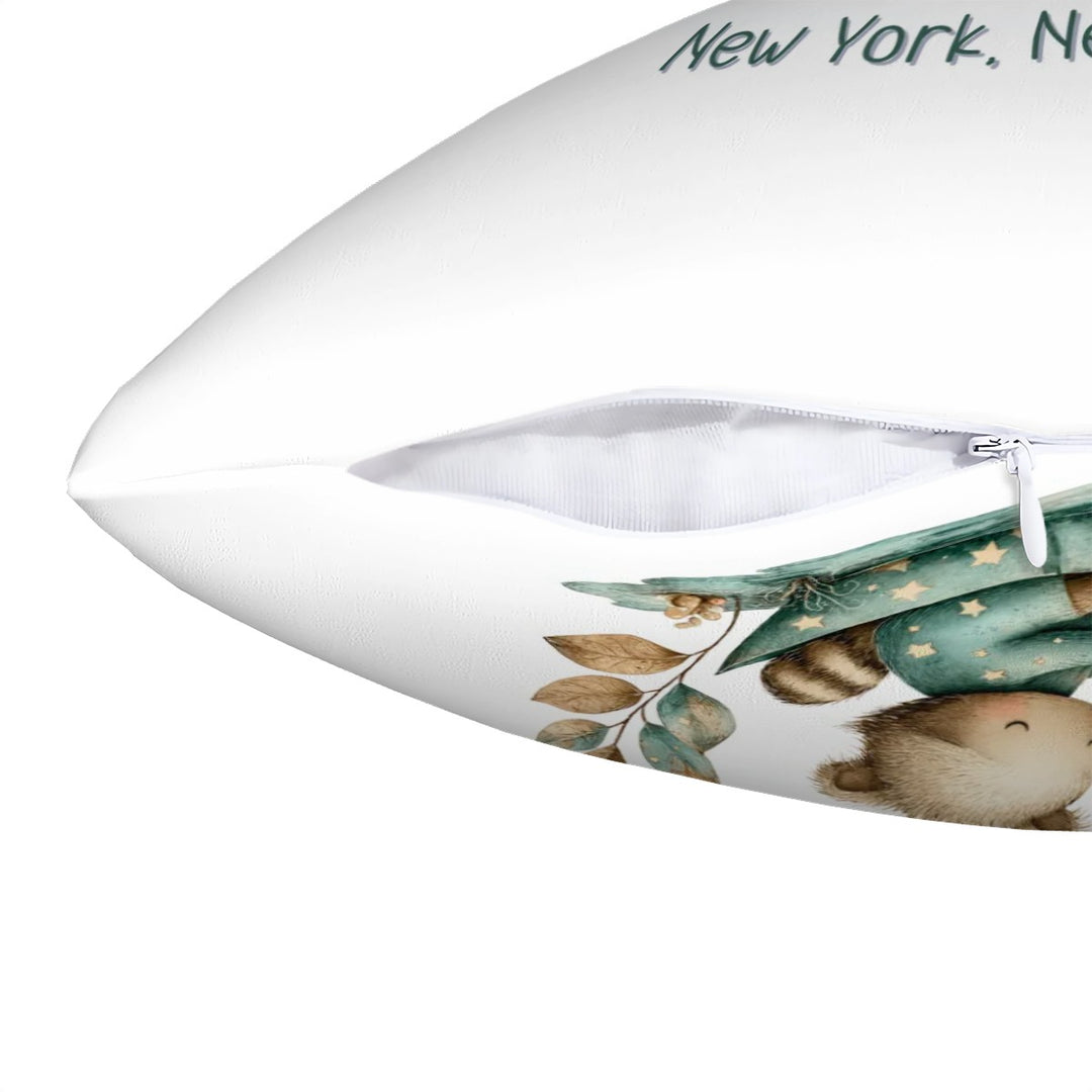 Row Boat Raccoon Throw Pillow Covers