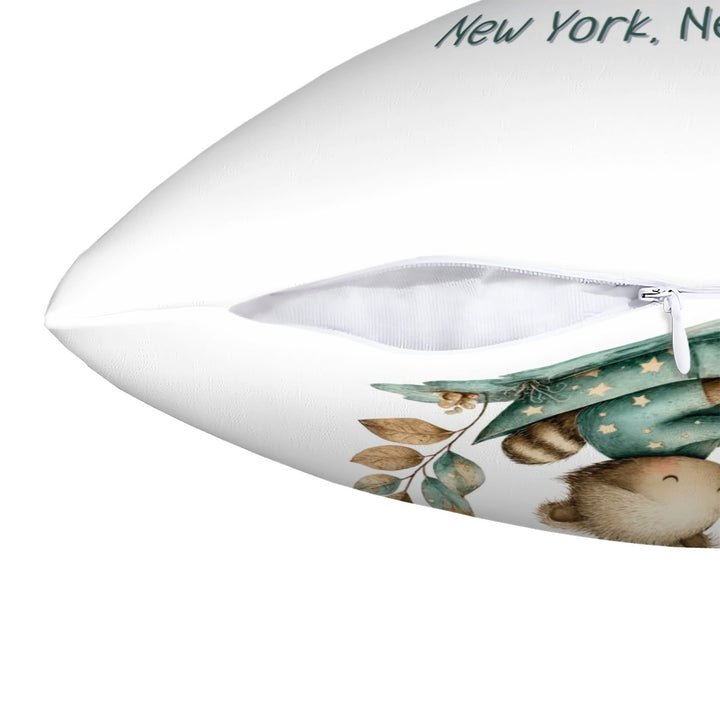 Row Boat Raccoon Throw Pillow Covers