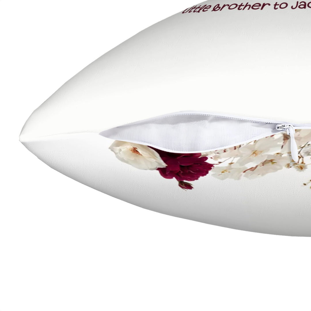 Burgundy and White Flowers Throw Pillow Covers