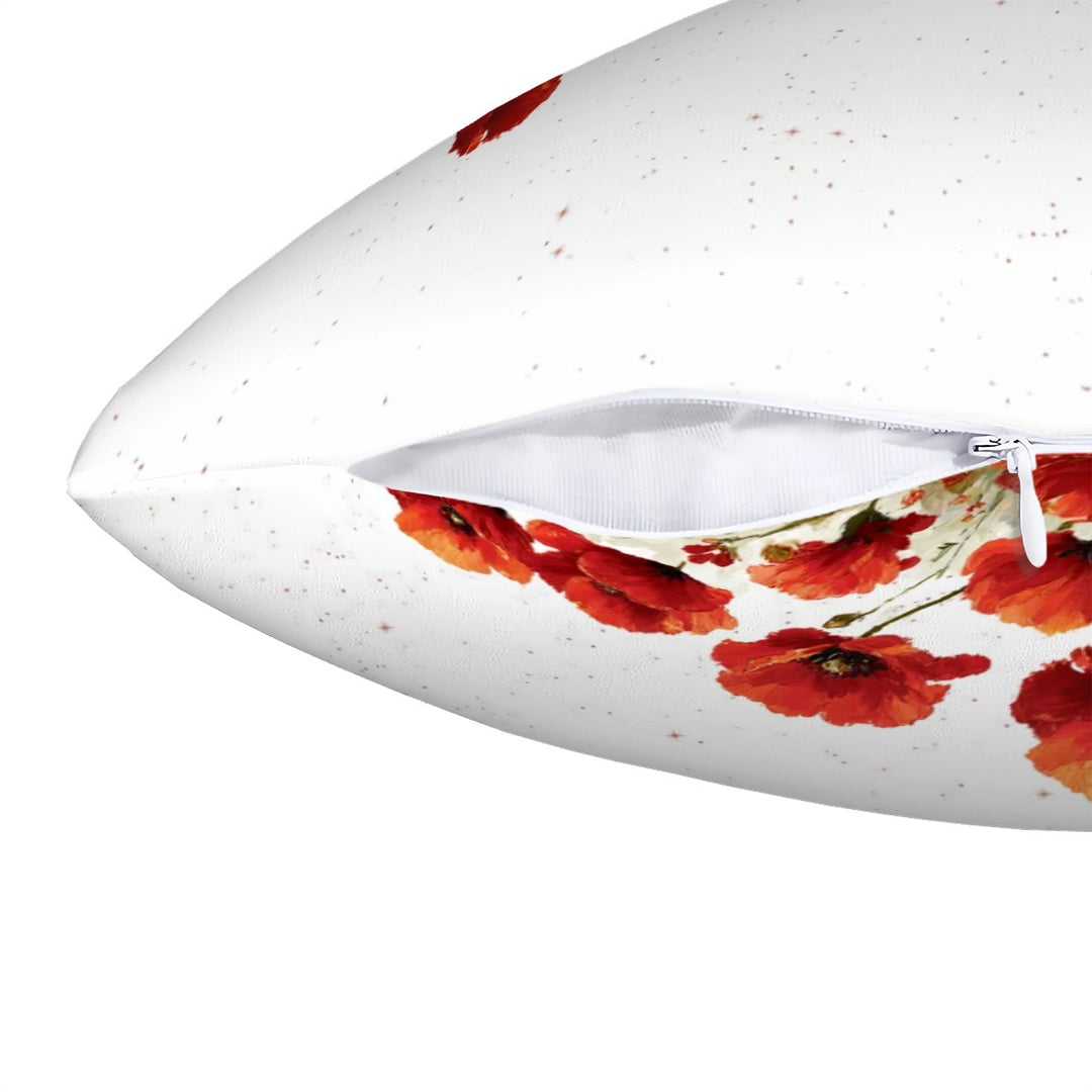 Poppy Flower Throw Pillow Covers