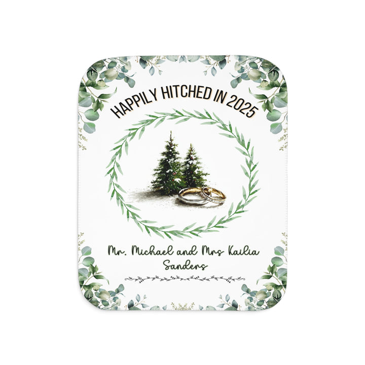 Personalized Cozy Sherpa Blanket for Newlyweds