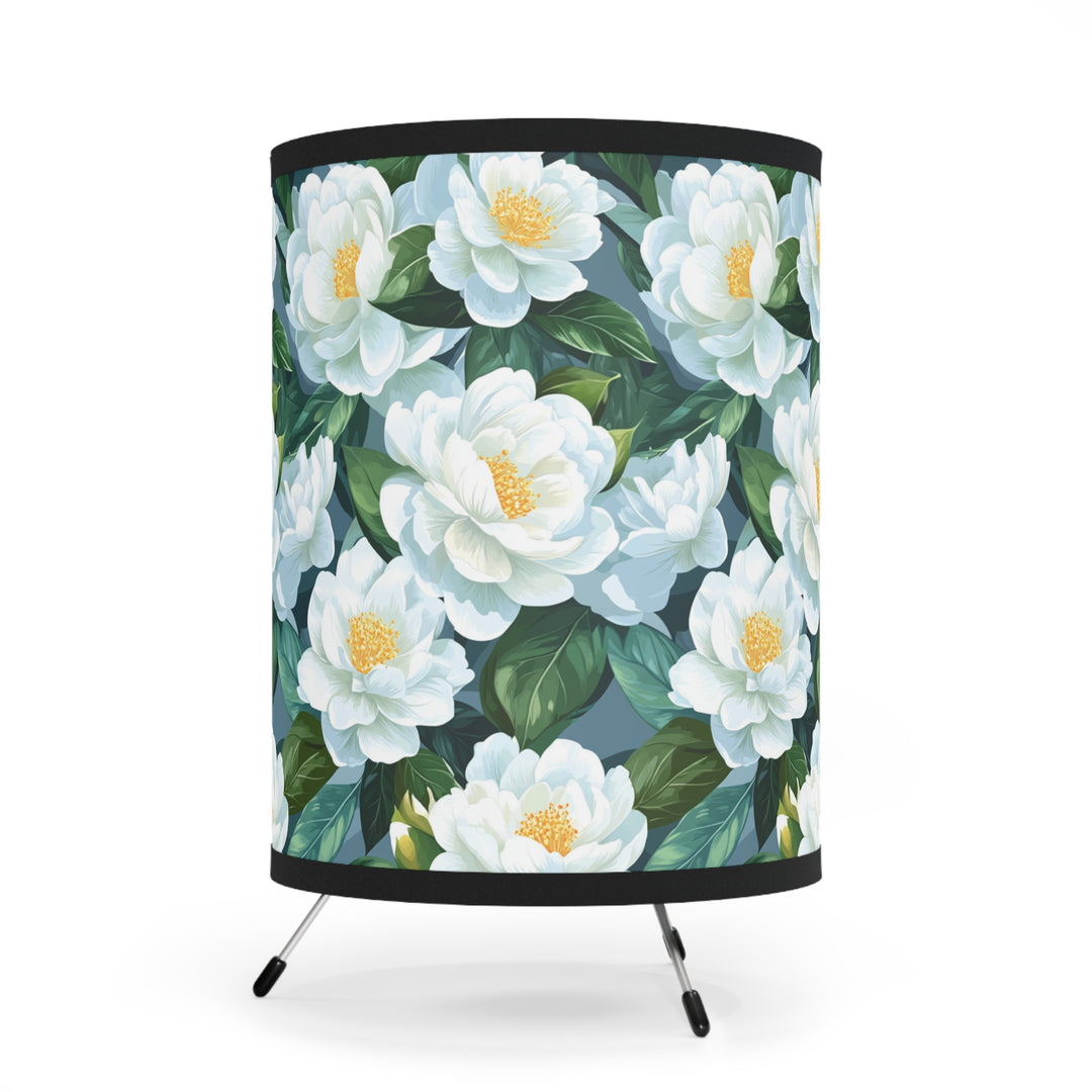 White Camellia Floral Lamp