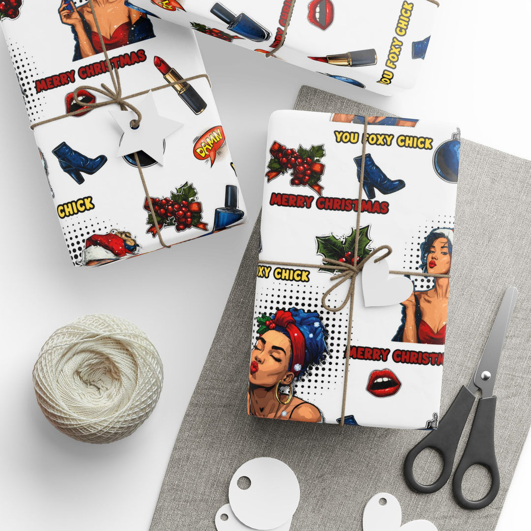 Female Pop Art Christmas Wrapping Paper