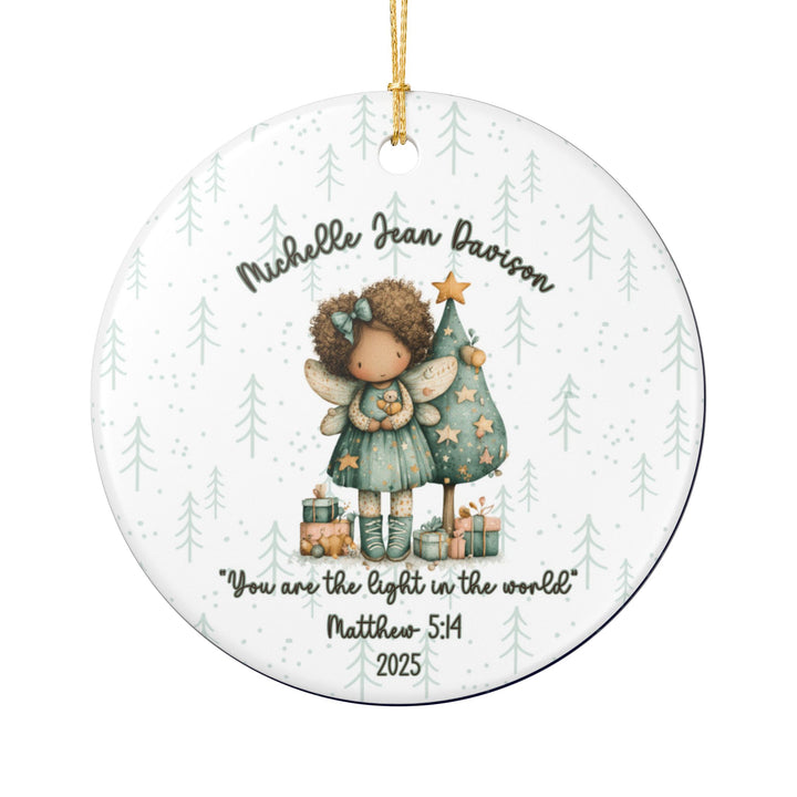 Whimsical Black Girl Personalized Ornament