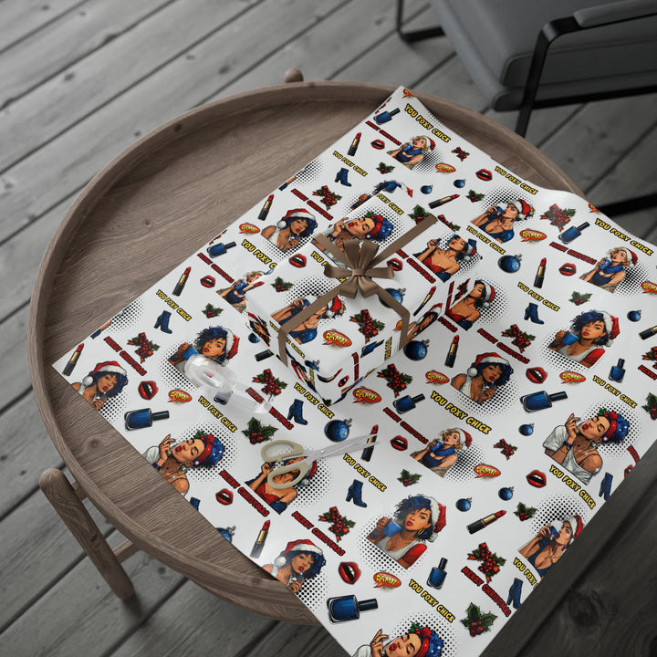 Female Pop Art Christmas Wrapping Paper