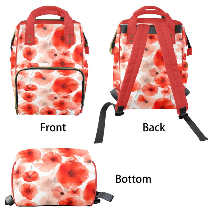 Poppy Flower Diaper Bag