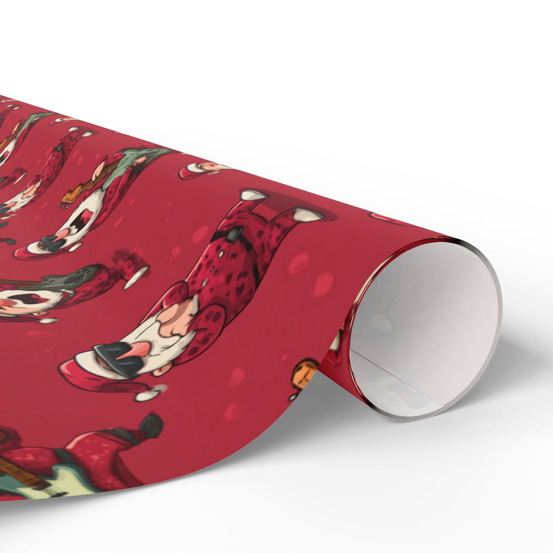 Funny Santa Playing a Guitar Wrapping Paper