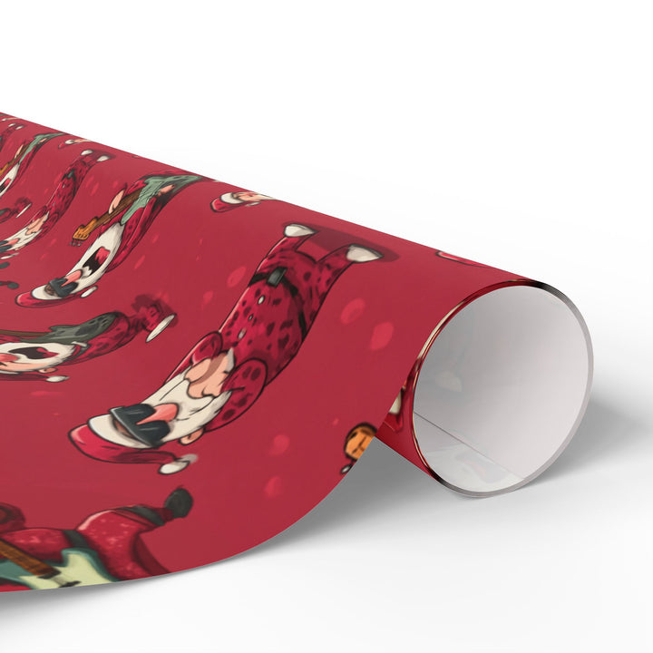 Funny Santa Playing a Guitar Wrapping Paper
