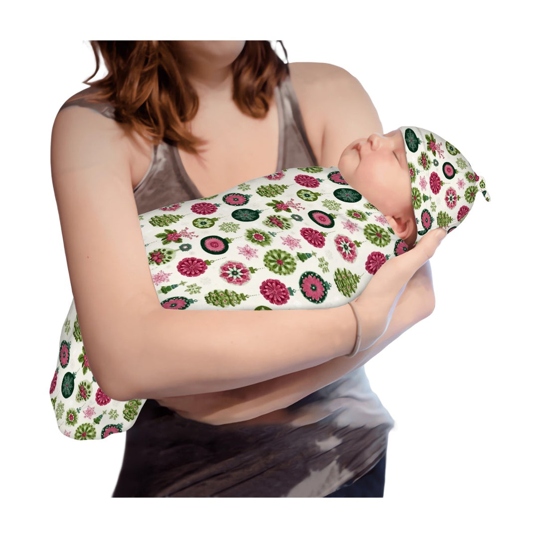Christmas Ornament Cocoon Baby Swaddle Set