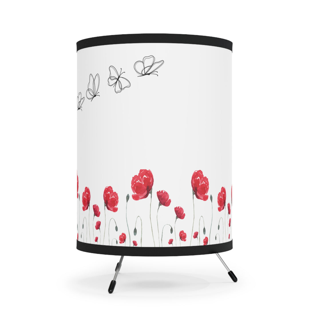 Red Flower Tripod Lamp