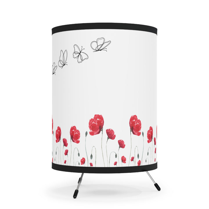 Red Flower Tripod Lamp