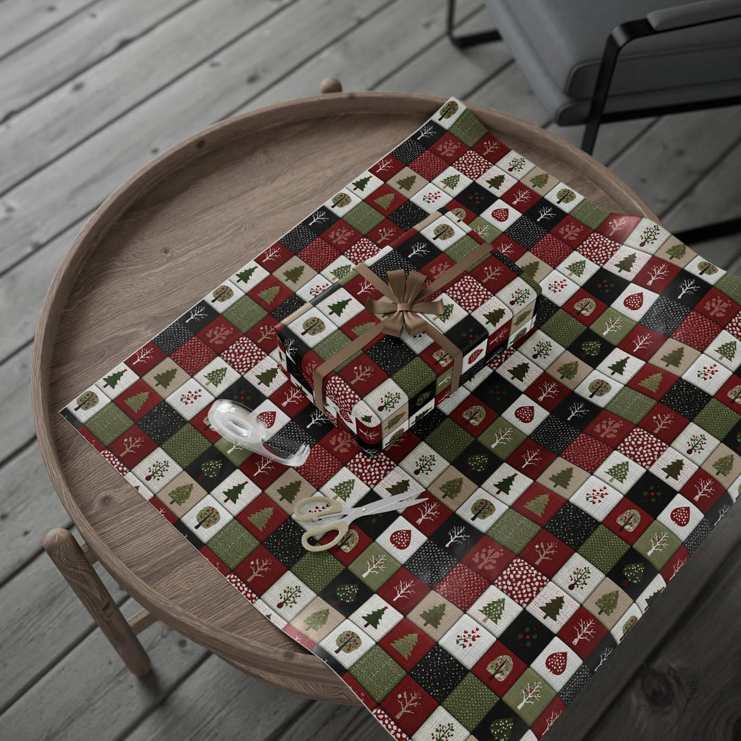 Christmas Patchwork Wrapping Paper