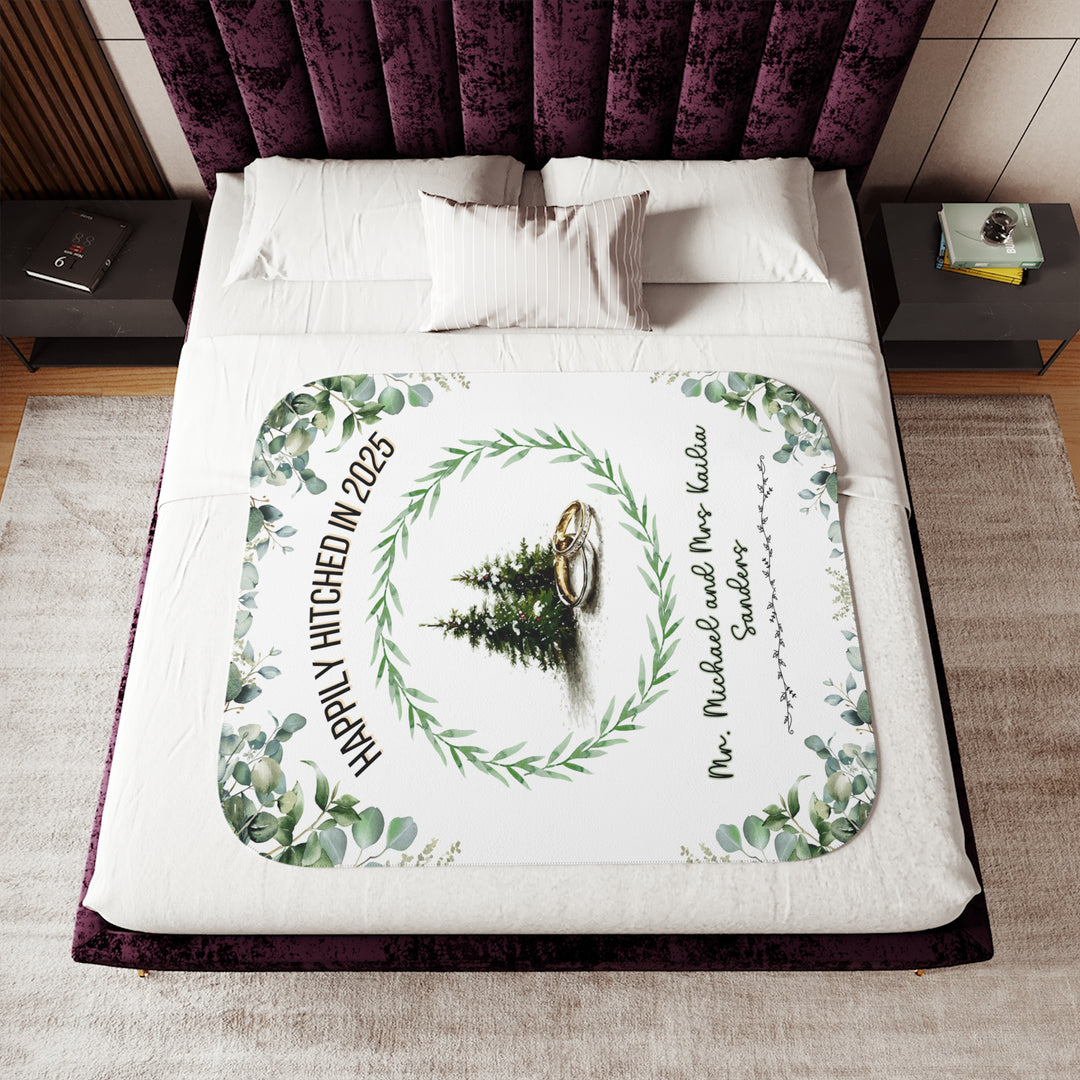 Personalized Cozy Sherpa Blanket for Newlyweds