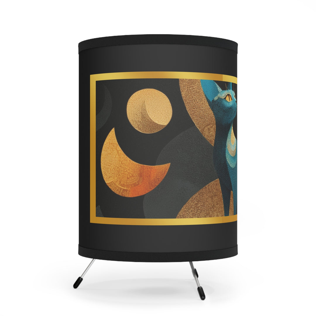 Teal Cat Tripod Lamp