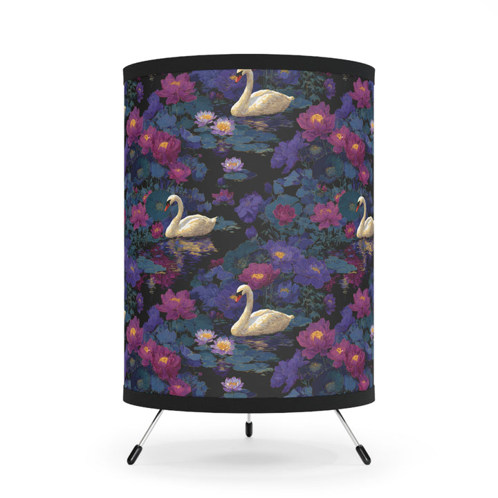 Swan Floral Pattern Tripod Lamp