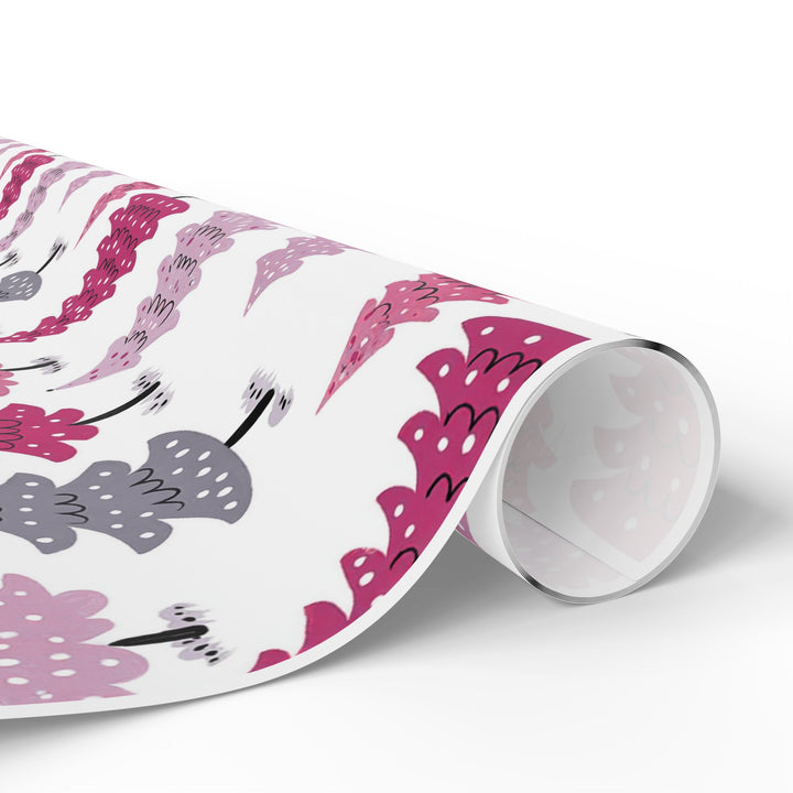 Pink Christmas Trees Wrapping Paper