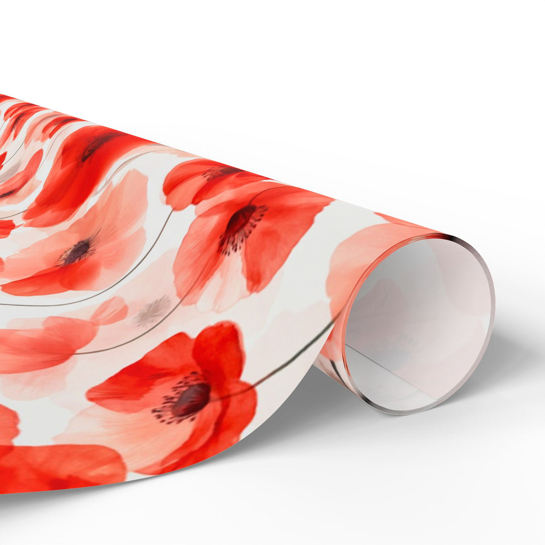 Red Poppy Flower Wrapping Paper