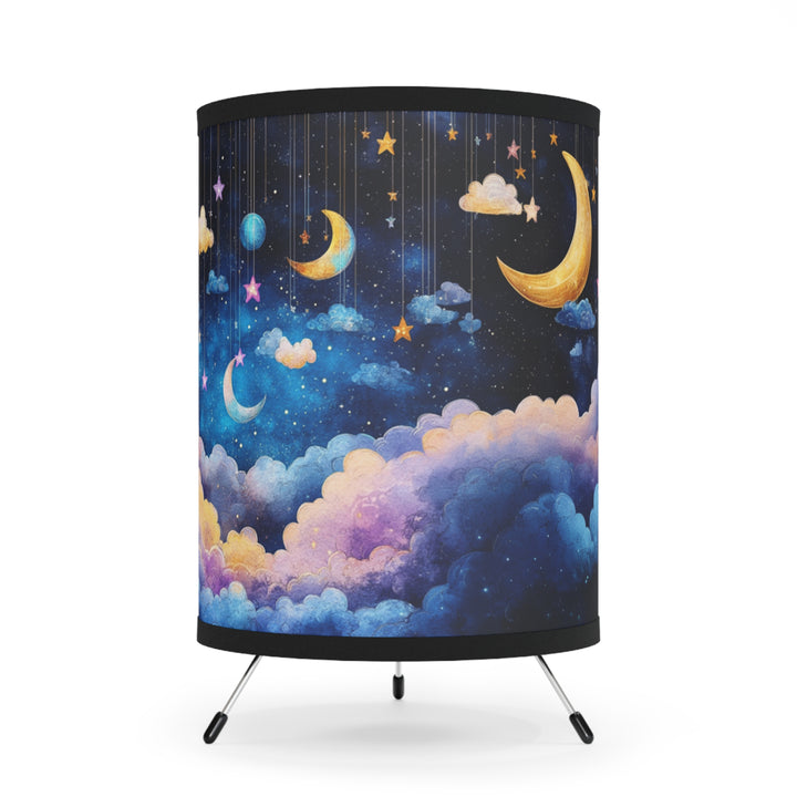 Celestial Moon and Starry Night Tripod Lamp