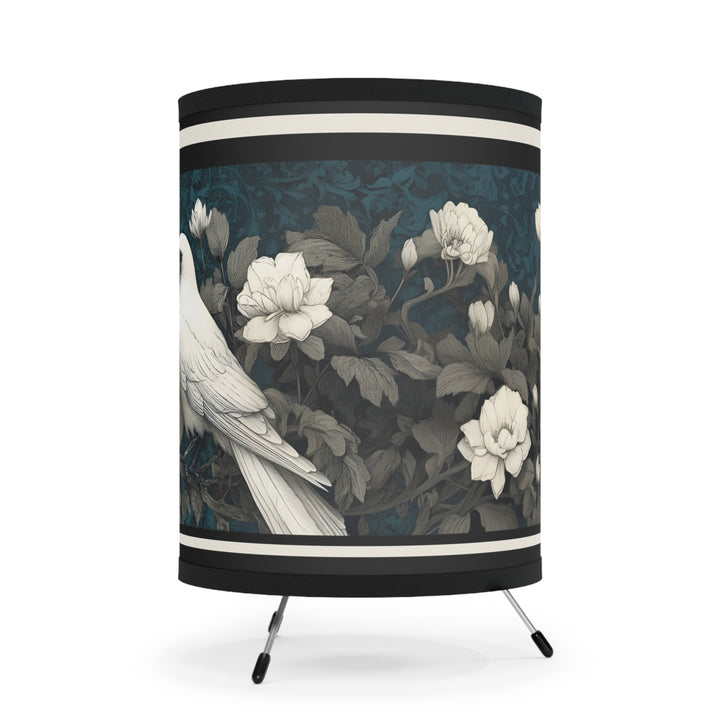 Raven and White Crow Floral Lamp