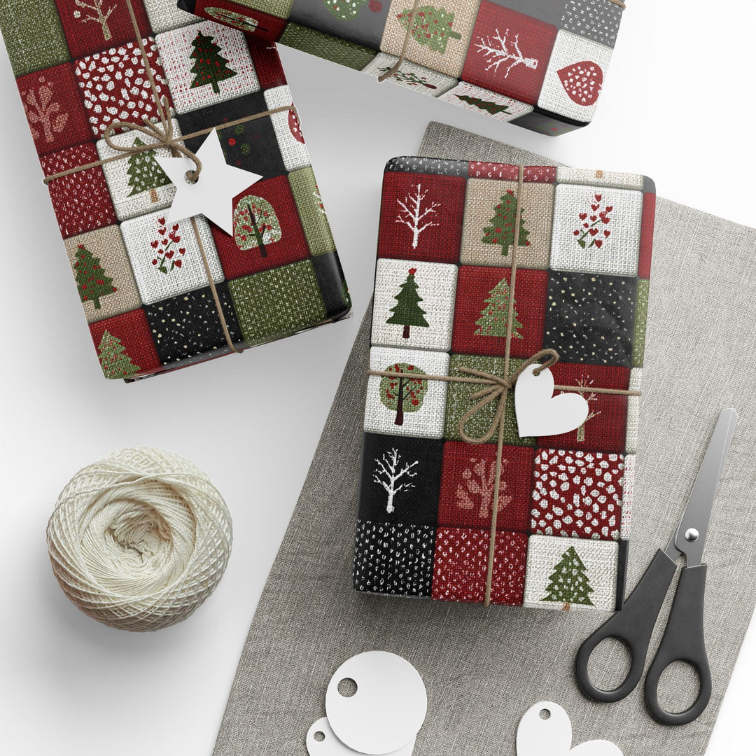 Christmas Patchwork Wrapping Paper