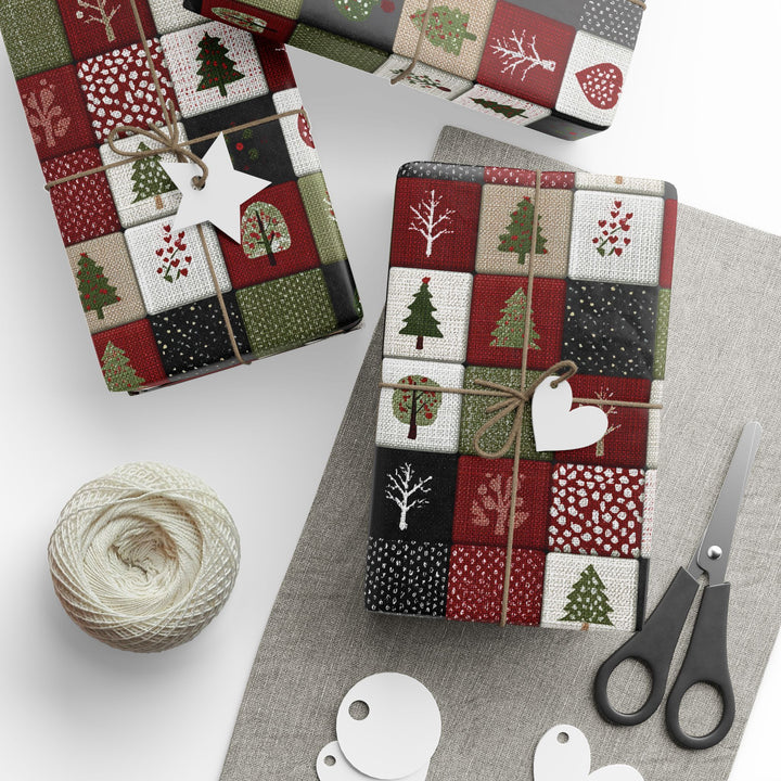 Christmas Patchwork Wrapping Paper