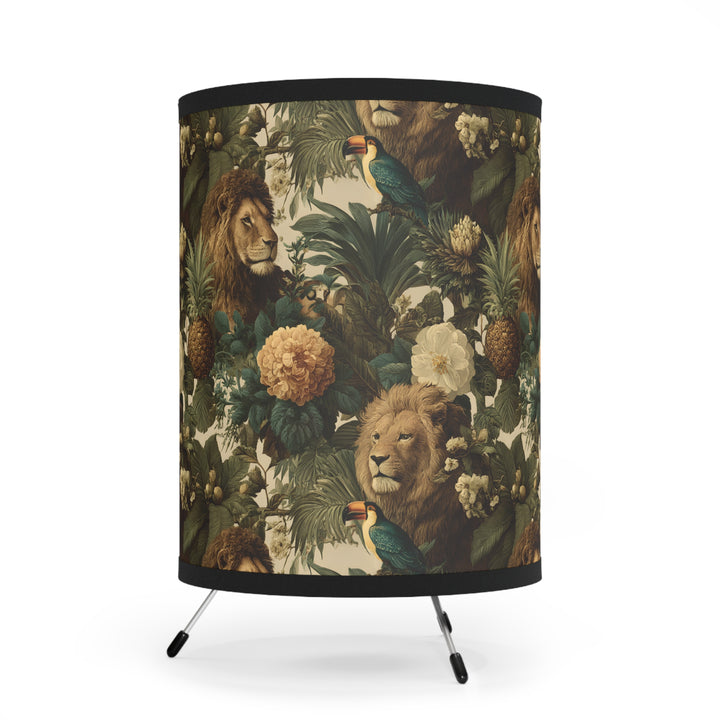 Vintage Jungle Lion Tripod Lamp