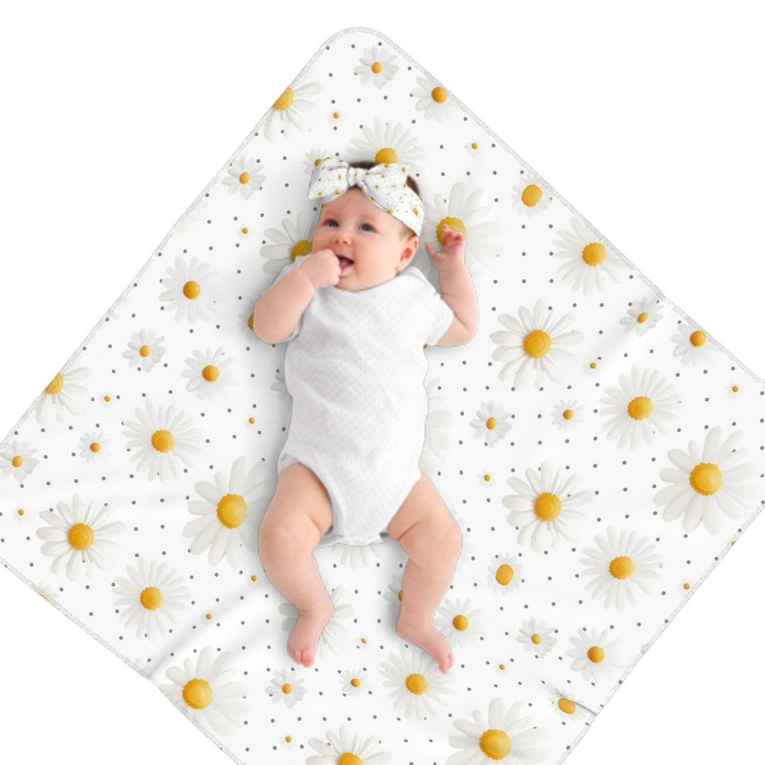 Daisy Baby Headbands & Swaddle Blanket Set