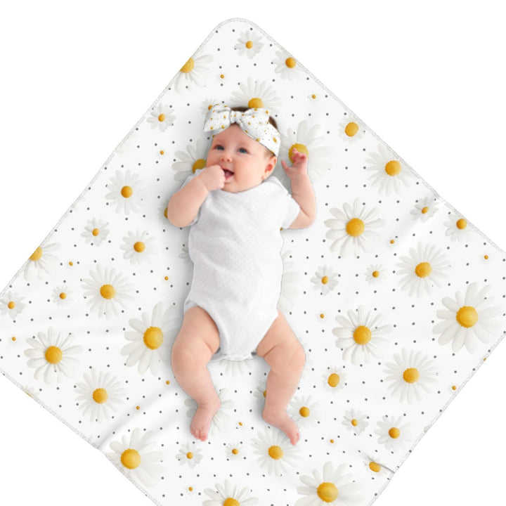 Daisy Baby Headbands & Swaddle Blanket Set