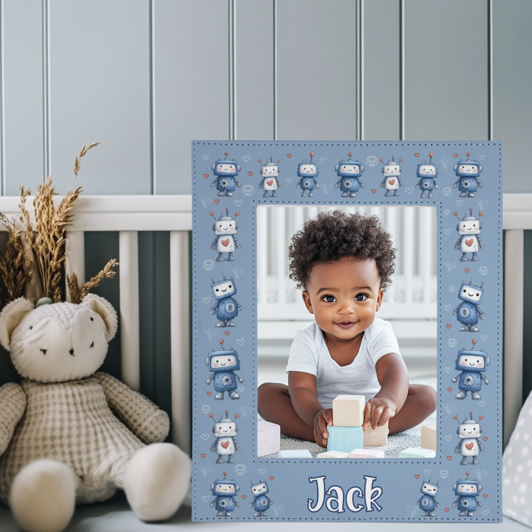 Blue Robot Picture Frame 5x7