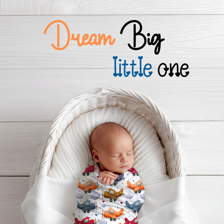 Colorful Airplane Baby Swaddle Blanket Set