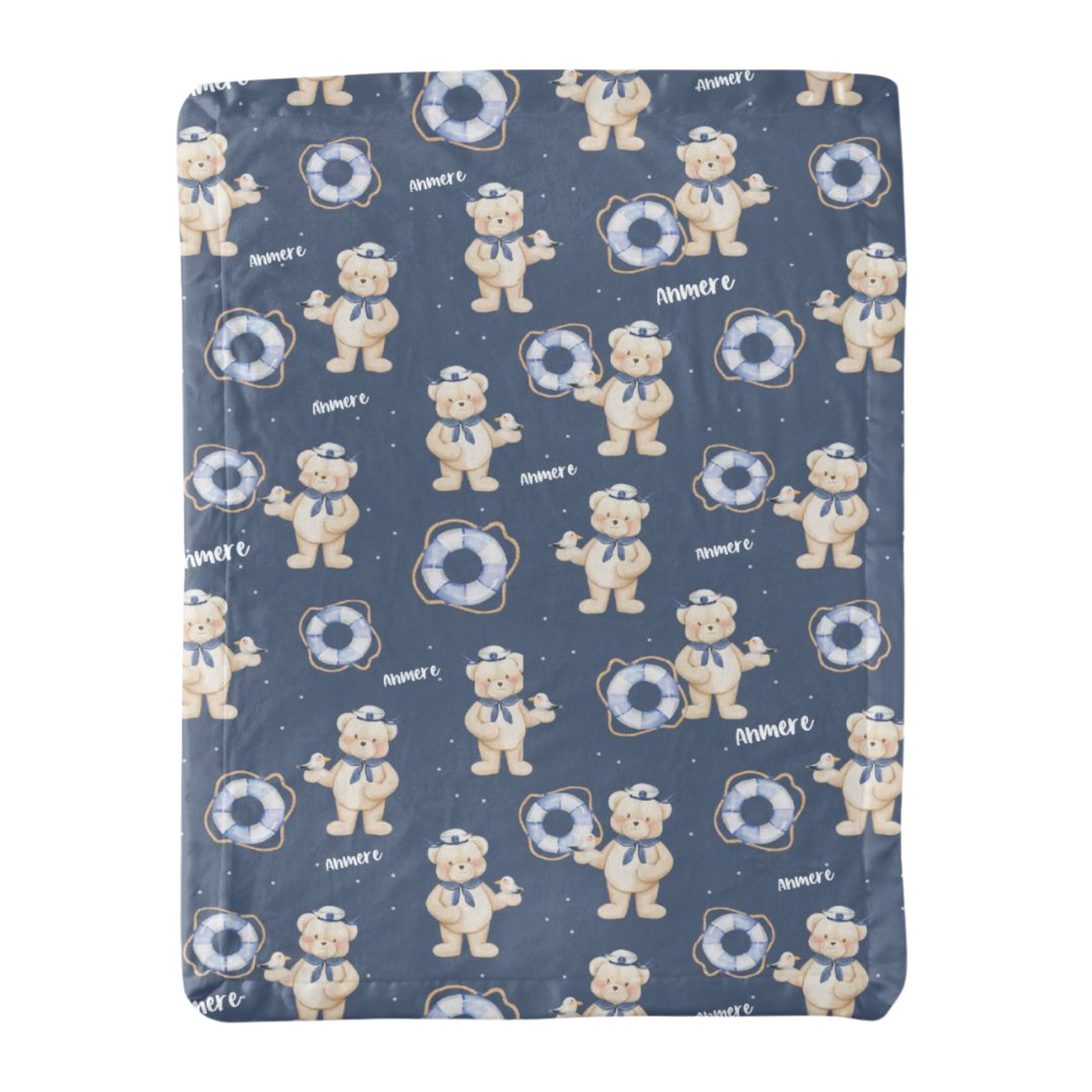 Teddy Bear Sailor Minky Blanket