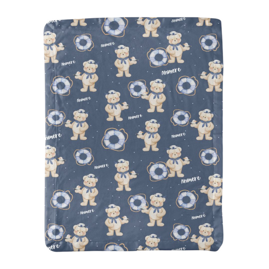 Teddy Bear Sailor Minky Blanket