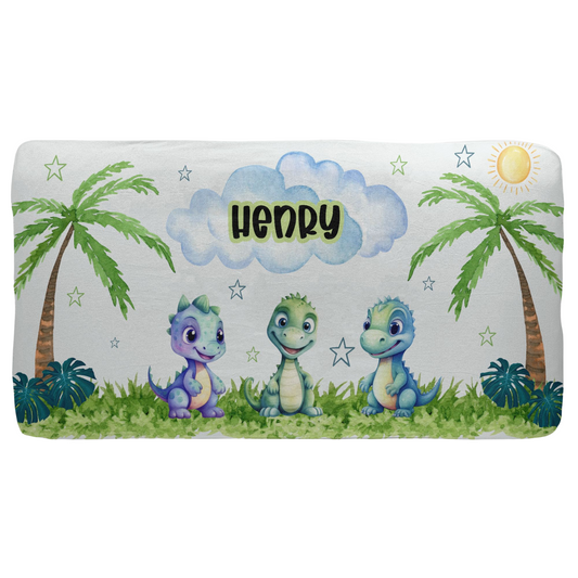 Dinosaurs and Friends Fitted Crib Sheet