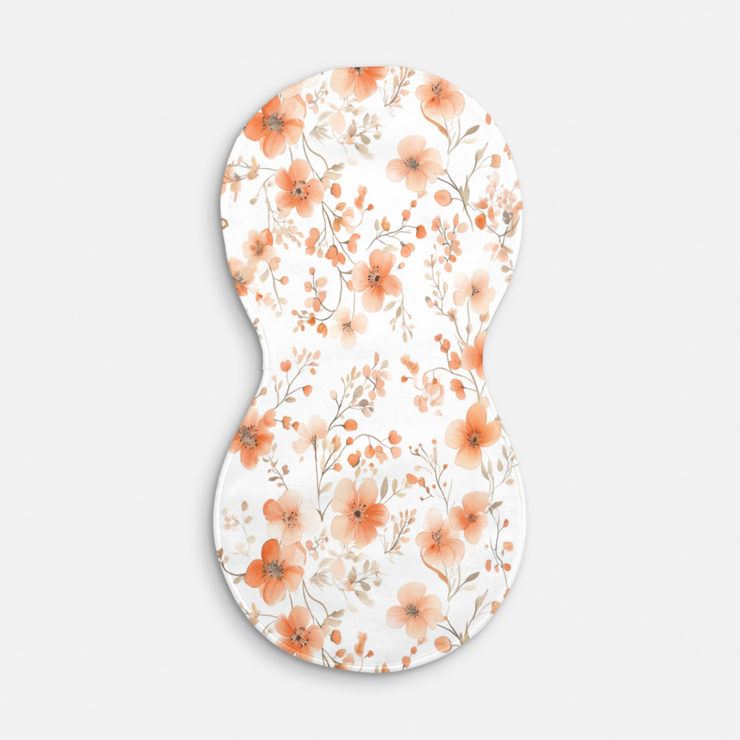 Peach Floral Burp Cloth