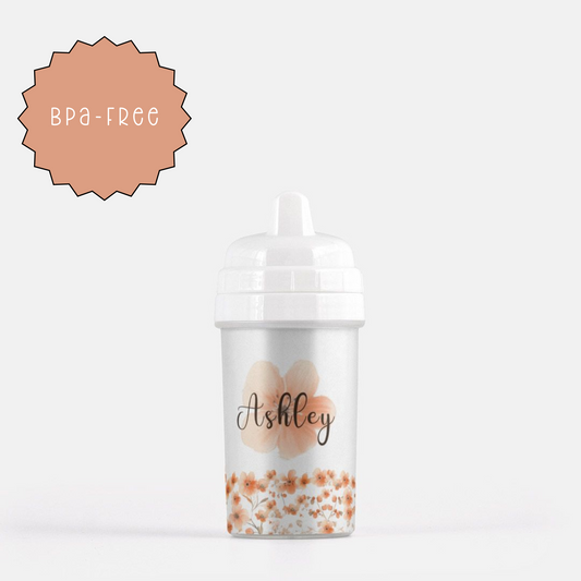 Peach Floral Sippy Cup