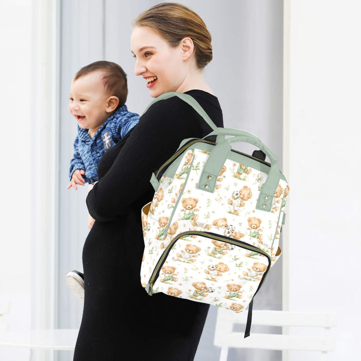 Bears Playing Soccer Diaper Bag