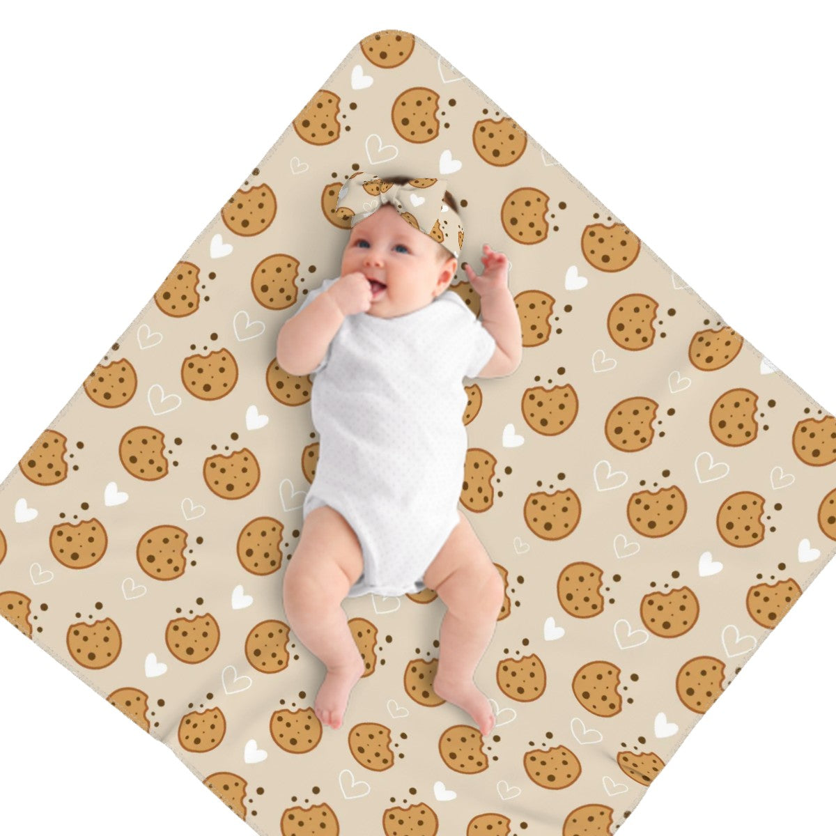 My Little Cookie Baby Headbands & Swaddle Blanket Set