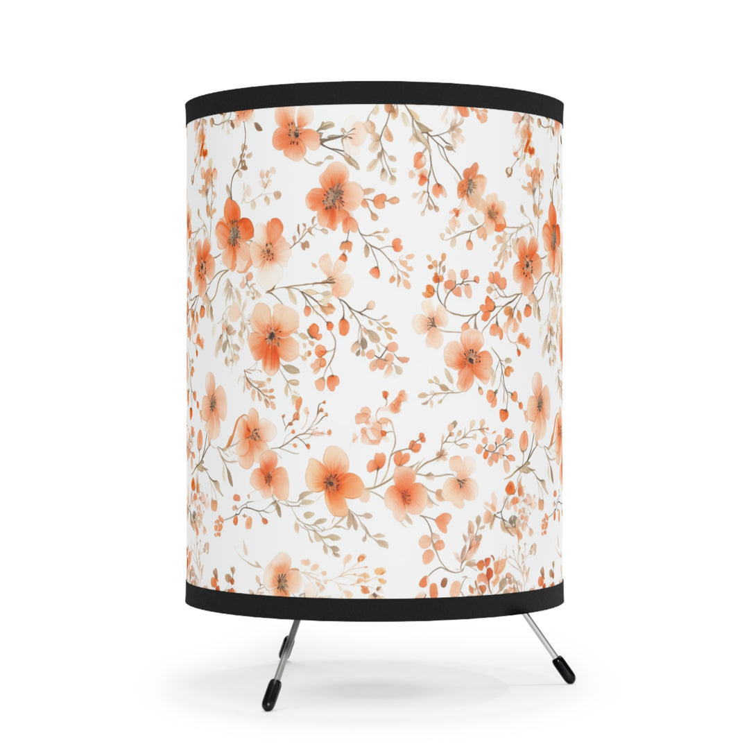 Peach Floral Tripod Lamp