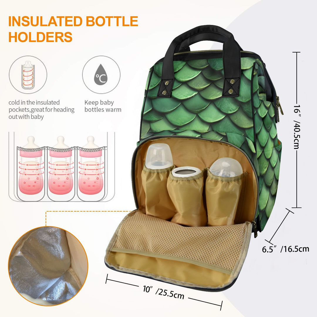 Green Dragon Scale Diaper Bag