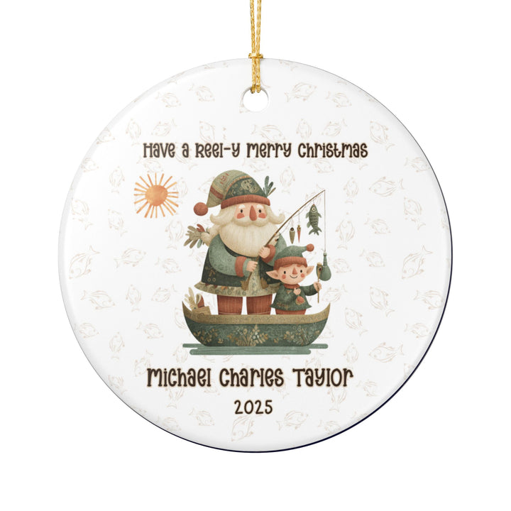 Santa Fishing Personalized Ornament